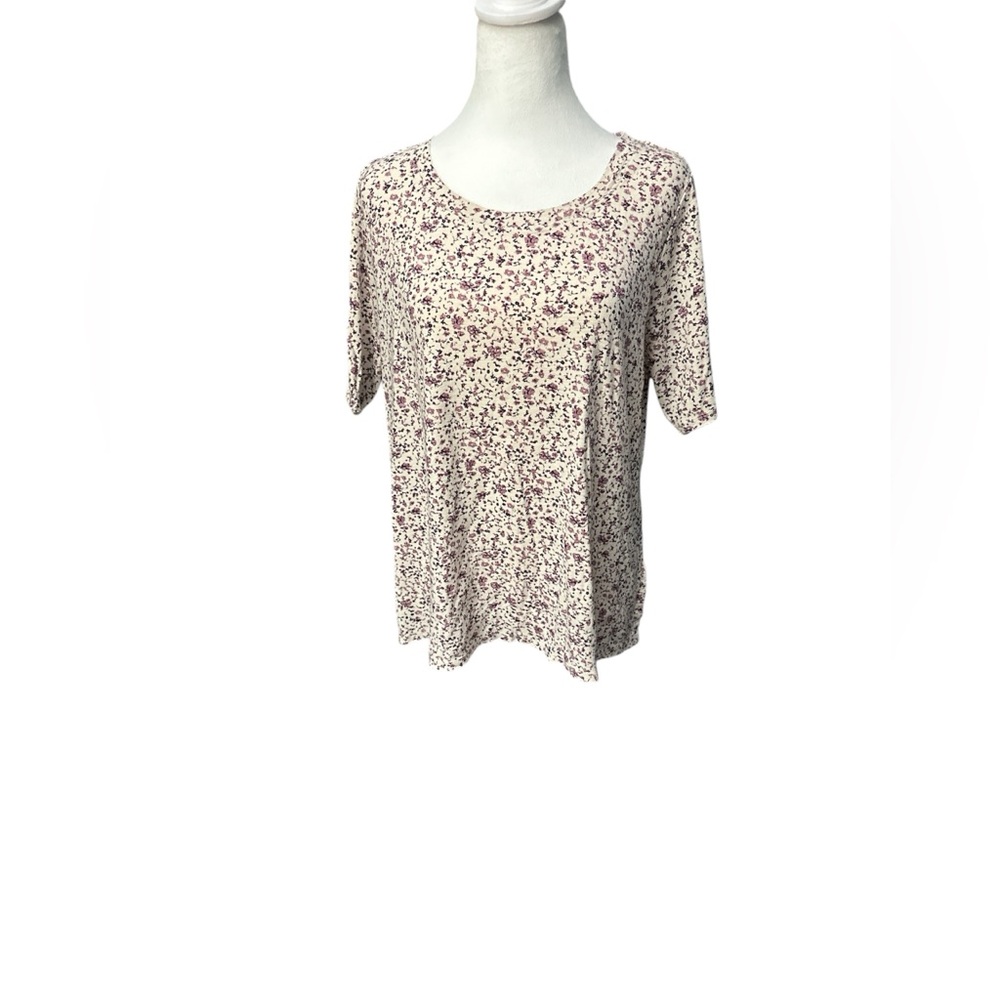 Pima cotton || scoop neck || elbow sleeve|| floral top